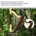 Mini Musical Instrument Ornament, Painted Surface Mini Harp Model with a Beautiful Black Gift Box for Decorative Purposes. 