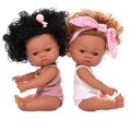 【The road to happiness Store】35CM Black Skin Reborn Dolls Toys Full Body Silicona Silicone Curly Hair Kids Baby Bath Toys Companion Bebe Dolls. 