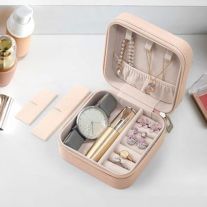Small Jewelry Box, Portable Jewelry Storage Box for Women and Girls, Travel Jewelry Case, Mini Jewellery Organizer, Earring Rings Necklace Bracelets Accessories/577