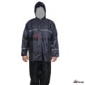 Full Waterproof Motorcycle Raincoat Rain suit with Trouser - Black (1 Set). 
