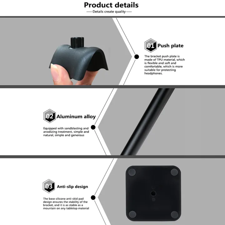 New%20Bee%20Headphone%20Stand%20Table%20Headset%20Holder%20Classic%20Earphone%20Stand%20with%20Aluminum%20Support%20Bar%20Headrest%20-%20Image%205