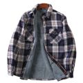 Men Fleece Shirt Jacket Plaid Winter Thermal Lined Flannel Shirt Jacket Soft Warm Outdoor Sports Shirts Male Casual Jackets.