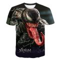 Marvel Boys Clothes 2023 New Kids Summer Venom Print Boy Short Sleeve T-shirt 3D Print T Shirt Casual Breathable Funny T Shirts. 