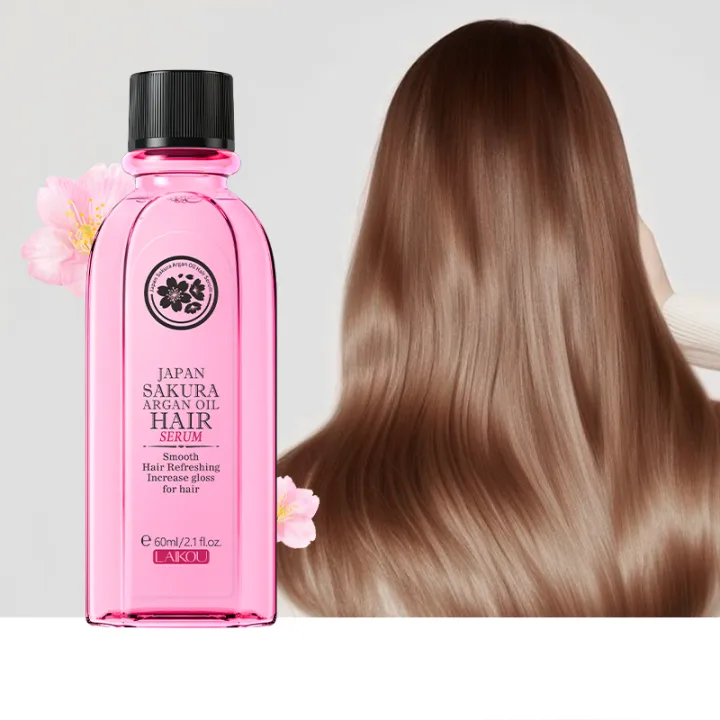 LAIKOU%20Japan%20Sakura%20Argan%20Oil%20Hair%20Serum%2060ml-%20Smooth%20The%20Frizzing%20Hair%20Moisturize%20Hair%20-%20Image%203
