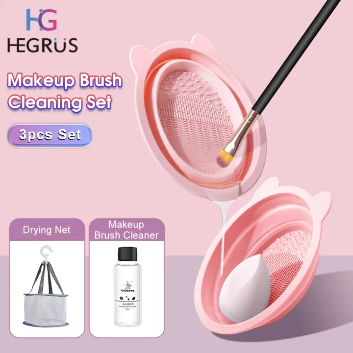 HEGRUS%20Foldable%20Makeup%20Brush%20Makeup%20Brush%20Cleaning%20Set%20Cleaner%20Beauty%20Tools%20Cleaning%20Brush%20Three-Piece%20Set%20Of%20Makeup%20Tools%20Cleaner%20Makeup%20Brush%20Cleaner%20Drying%20Net%20-%20Image%202
