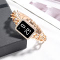 Rose Gold - Women's Lavish Digital Rectangular Watch. 