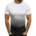 European and American Summer Men's Casual Sports T-shirt Fashion Gradient Round Neck Short Sleeve Men's Sweatshirt. 