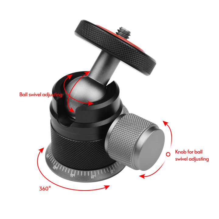 Aluminum%20Alloy%20Tripod%20Ball%20Head%20Mount%20Panoramic%20360%C2%B0%20Swivel%20180%C2%B0%20Flip%20with%20Scaled%20Base%20Universal%201/4%20Mounting%20for%20DSLR%20Mirrorless%20Camera%20Tripod%20Mounting%20-%20Image%203