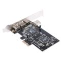 PCI-E 1X IEEE 1394A 4 Port(3+1) Firewire Card Adapter For Desktop PC A06 21 Replacement. 