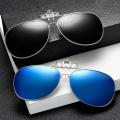 Polarized Sunglasses Lens clip on glasses Night Vision Yellow Aviation Metail Frame Women Men Sun Glasses with Clips Unise-x Clip. 