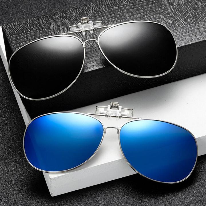 Polarized Sunglasses Lens clip on glasses Night Vision Yellow Aviation Metail Frame Women Men Sun Glasses with Clips Unise-x Clip