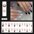 Menggh 24pcs Long Ballerina Fake Nails with Design Tip Long False Nails Wearable Nail Art. 