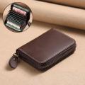 Soft Leather Men's Card Holder Large Capacity Anti-Demagnetization Compact Wallet.