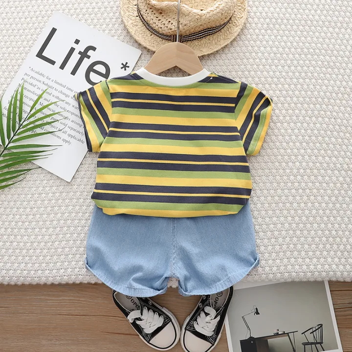 %E3%80%90LuckyBabyFans%20Store%E3%80%91%EF%BC%88NEW%EF%BC%89Children's%20set%20for%20boys%20summer%20stylish%20and%20handsome%20baby%20boy's%20clothing%20Striped%20cartoon%20crocodile%20Top%20shorts%20sets%20-%20Image%202