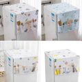 Double Door Fridge Cover, Waterproof Fridge Cover Anti-dust PEVA Printed Pattern Cloth Cloth Cover Dustproof Refrigerator With Machine Storage cover.. 