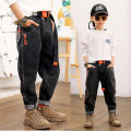 Boy's Jeans Spring Thin New Style Pants Big Boy Children Autumn Loose Stretch Trousers Korean Version. 