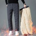 【Clearance sale】 Thicken Fleece Lined Men Pants Outdoors Casual Windproof Jogging Sweatpants Fashion Simple Warm Lambswool Winter Sport Trousers.