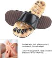 Foot Massage Slippers, Pebble Stone Sandal, Acupuncture Relaxer Reflexology, for Parents Women Men,Black,39~40. 