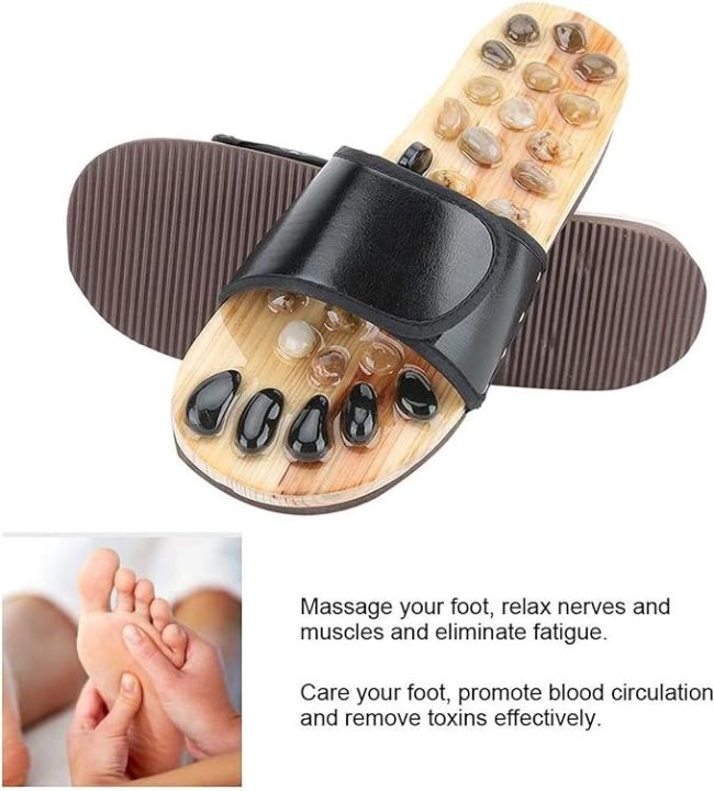 Foot%20Massage%20Slippers,%20Pebble%20Stone%20Sandal,%20Acupuncture%20Relaxer%20Reflexology,%20for%20Parents%20Women%20Men,Black,39~40%20-%20Image%205