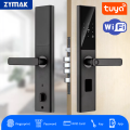 Smart Door Lock Zymak NX700F Tuya Wifi Smart Life Smart Home Security Fingerprint Door Lock With Fingerprint Digital PIN Card App Key.