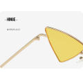 Tinted Lens Triangular Punk Sunglasses Fashion Accessory Colorful Lens Y2k Style Hippie Triangular Shades Small Size Metal Frame Triangular Eyewear for Costume Parties Streetwear Fashion Music. 