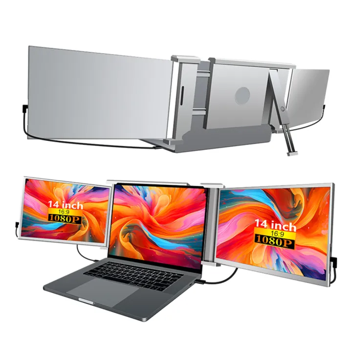 14%20inches%20Laptop%20Expansion%20Screen%20FHD%20Portable%20Tri-screen%20Monitor%20for%202%20Displays%20for%20Windows,%20MacOS%20for%2013.3-16.5%20inch%20Laptop%20-%20Image%202