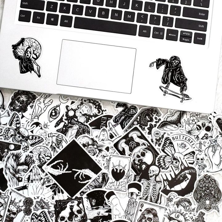 10/30/50PCS%20Black%20White%20Gothic%20Style%20Horror%20Skeleton%20Graffiti%20Stickers%20DIY%20Laptop%20Luggage%20Guitar%20Skateboard%20Car%20Decal%20Kid%20Toy%20F3%20-%20Image%203