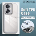 New Phone Case For OPPO Reno 11F Cover Camera Protection Semi Transparent Soft Silicone Shockproof with Lens Protector Films for OPPO Reno11 F Case.