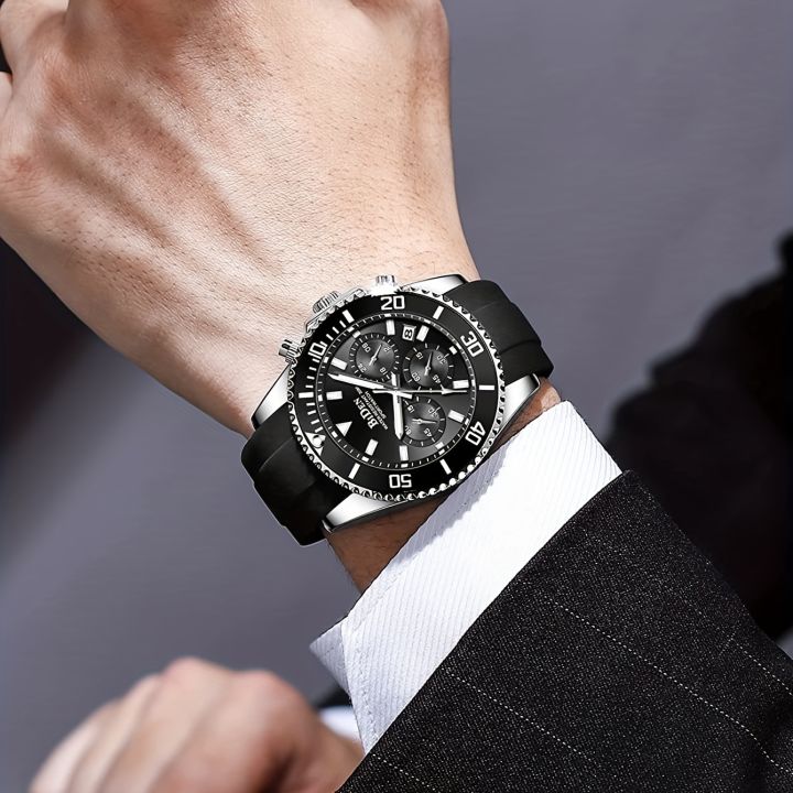 1pc%200324G%20Men's%20Casual%20Sports%20Watch%20Multifunctional%20Six%20Needle%20Silicone%20Strap%20Waterproof%20Quartz%20Watch%20-%20Image%204