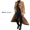 【Alien Alien】 British Style Trench Coat Men Double-breasted Lapel Windbreaker Western Style Male Long Jacket Outerwear Autumn 2021.
