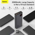 Baseus 20000mAh Power Bank 65W Adaman Digital Display Laptop Portable Charger, Fast Charging USB C 4-Port PD3.0 Battery Pack for MacBook/Dell/XPS/IPad/iPhone. 