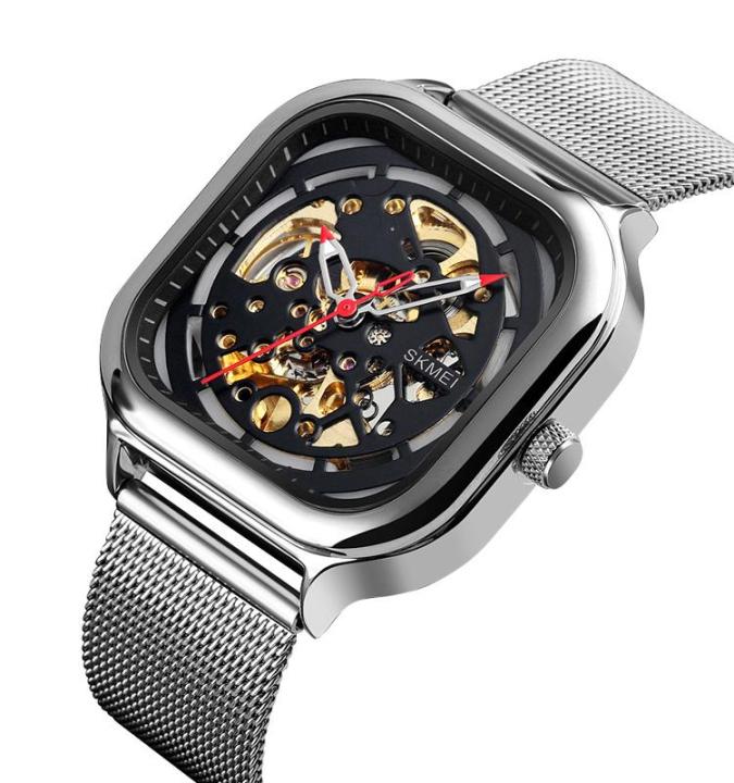 SKMEI 9184 Silver Mesh Stainless Steel Automatic Mechanical
