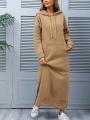 Turkey Hooded Tracksuit Maxi Dress Women Muslim Arab Striped Jogging Sports Long Dress Walk Wear Musulman Islamic Clothing 4XL.