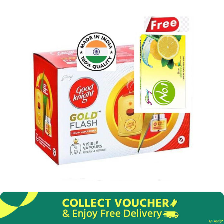 Mosquito Killing Gold Flash Machine and Refill With Free Soap