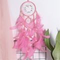 Dream Catcher with lamp pendant Feather Fairy LED Light Wall Hanging Bedroom Decor Ornament Gift: Pink, Purple and Blue.