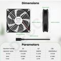 120mm 3000RPM Fan Cooling With Controller 12cm 12V 220V Btc Machine Chassis Workstation Cabinet Radiator Server Fan.