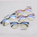 Anti Radiation Blue Light Eyeglasses Replaceable Lens Computer Glasses High Qulity Half Metal Glass. 