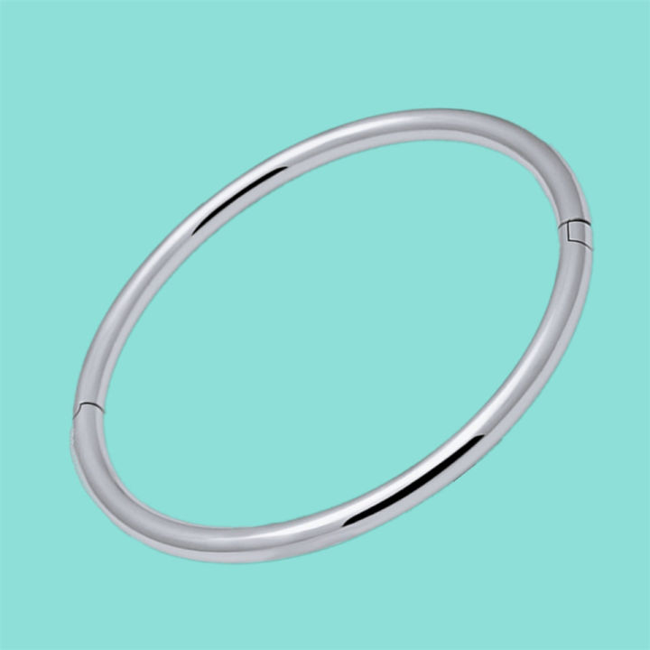 Women's 925 Sterling Silver Bangle Simple Smooth Bangle Solid Female Charm Jewelry Party Gift Loser Lione