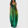 2022 Dress For Women Halter Neck Summer Vintage Texture Print Sleeveless Midi Backless Party Dresses Beach Casual Streetwea. 