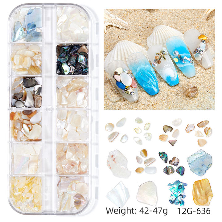 Marine%20series%20nail%20art%20jewelry,%20natural%20shell%20slices,%20abalone%20slices,%20starfish%20metal%20rivets,%20pearls,%20small%20stones%20-%20Image%207