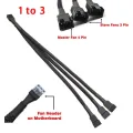 PWM Fan Splitter 4pin Adapter Cable 1 to 1 2 3 4 Computer CPU Fan Splitter PC Fan Extension Power Cable. 