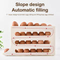 4 Tiers Egg Holder for Fridge 26 Eggs Auto Rolling Egg Dispenser, Space-Saving Egg Dispenser Holder (Yellow)-DS Mart.