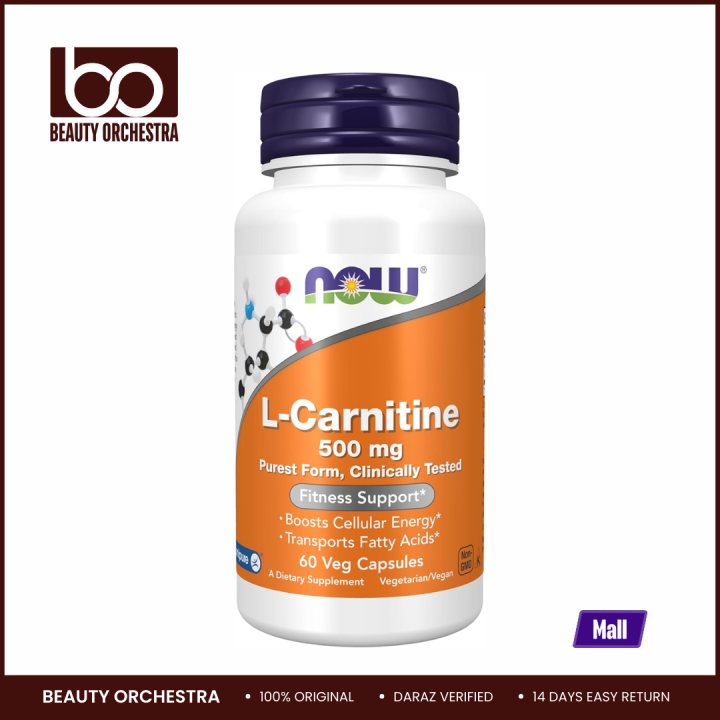 l carnitine daraz NOW L-Carnitine 500 Mg 60 Veg Capsules Supplement free attributes enhance its appeal among health Buy l carnitine Online at