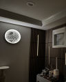 3D Printed Illuminated Moon Wall Lamp with Realistic Lunar Surface Data, COB LED Backlight, Light-Sealed Frame, and Custom Sizes (10-Inch & 20-Inch) for Modern Home Decor and Ambient Lighting. 