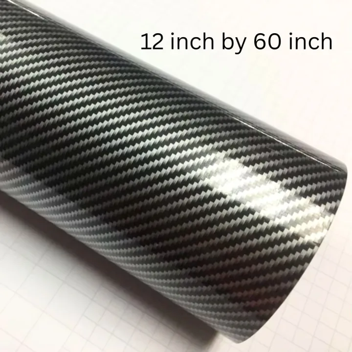 7D Glossy black silver Carbon Fiber Vinyl Film Car Interior Wrap ...