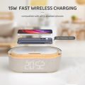 COSLUR S29 Bluetooth Speaker 2500Mah Battery Supports 15W Wireless Charging Digital Clock Display Night Light Alarm Clock.