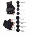 Motorcycle Gloves Half Finger Black (Size -L) - Hand Gloves For Bike. 