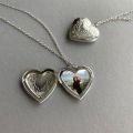 Love Heart Locket Pendants for Women Men Openable Photo Frame Picture Necklace.