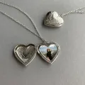Love Heart Locket Pendants for Women Men Openable Photo Frame Picture Necklace. 