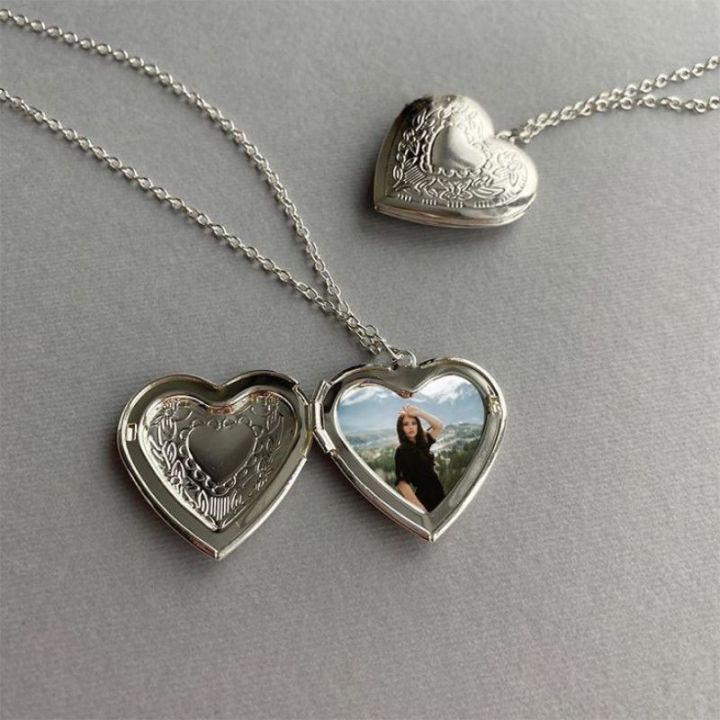Love Heart Locket Pendants for Women Men Openable Photo Frame Picture Necklace